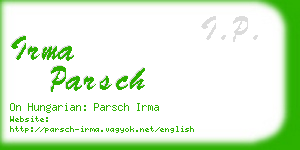 irma parsch business card